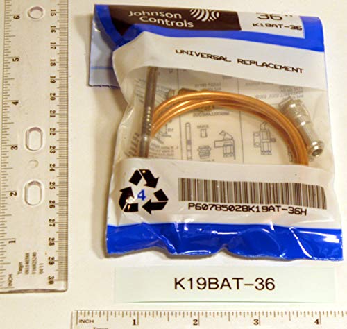 BASO K19AT-36H Series K19 Super Slim Jim Universal Snap-in Thermocouple, 36" Length