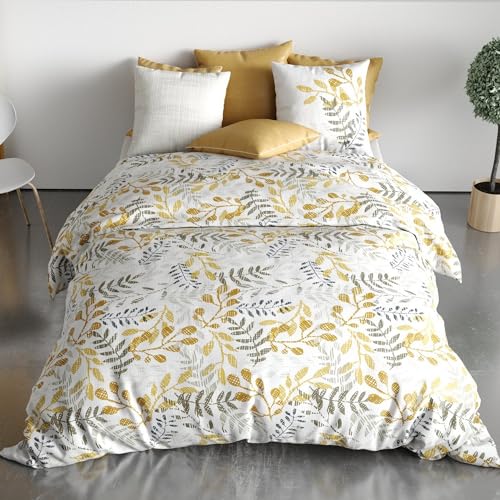 Housse de Couette 240x260 cm + 2 taies d'oreiller 65x65 cm Coton Bio Eloa