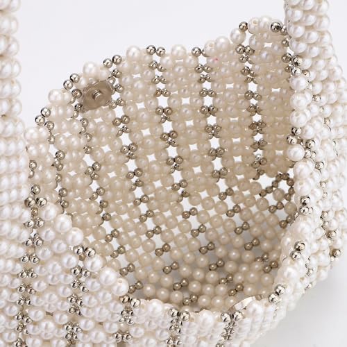 Bolso de hombro pequeño con perlas para mujer miniatura 6