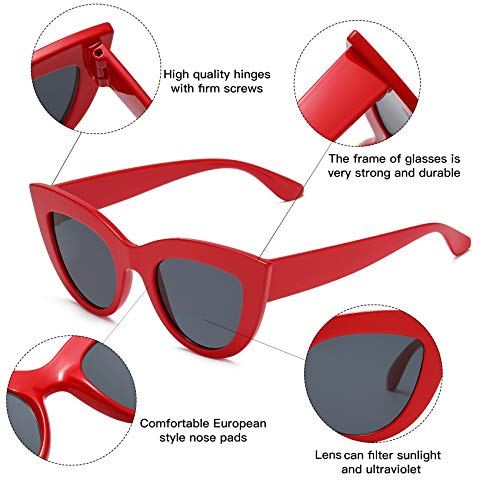 Image of Retro Vintage Narrow Cat Eye Sunglasses for Women Clout Goggles Plastic Frame