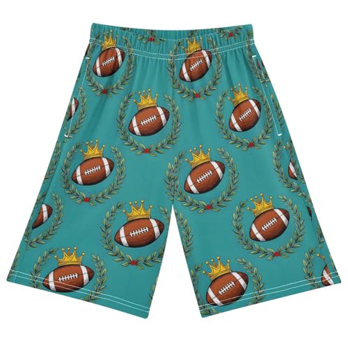 ALAZA American Football Leaf Crown Pajama Shorts Elastic Waist Casual Sleep Shorts with Pockets Size 6-14