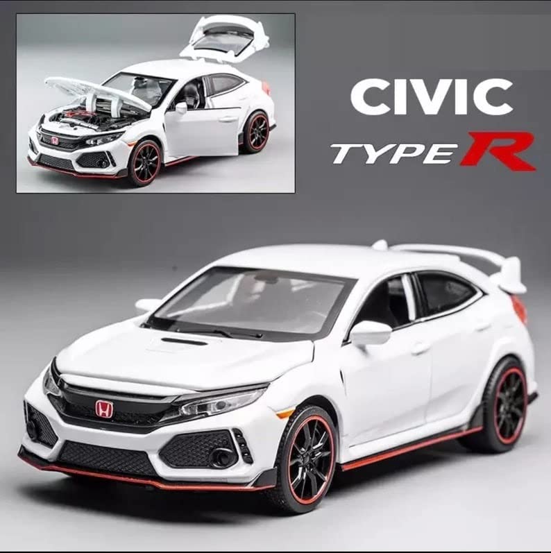 Image of Invite Enterprise Car For 1:32 Honda Civic Type-R Diecast Toy Vehicle Metal Pull Back Die-Cast Car Model Car With Openable Doors, Light And Sound For Kids Adults Gift?Colors As Per Stock?