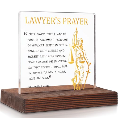 A Lawyer's Prayer Gifts for Women, Funny Legal Gift for Men Women, Birthday Appreciation Gift for Lawyer Law Students, Attorney Gift, Lawyer Office Desk Decorative Signs Plaques WOW19