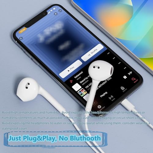 Image of Wired Earphones for iPhone Earbuds with Lightning Connector Plug&Play Built-in Microphone & Remote Control Headsets Compatible with iPhone 14 /13 /12 /11 /XR /XS /X /8 /SE /Pro /Pro Max Support All iOS System