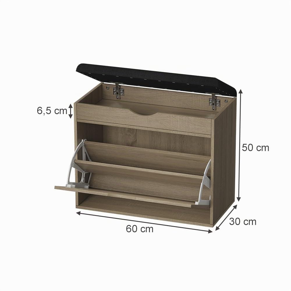 Vicco Banco para Zapatos Schufy, Sonoma, 60 x 51 cm