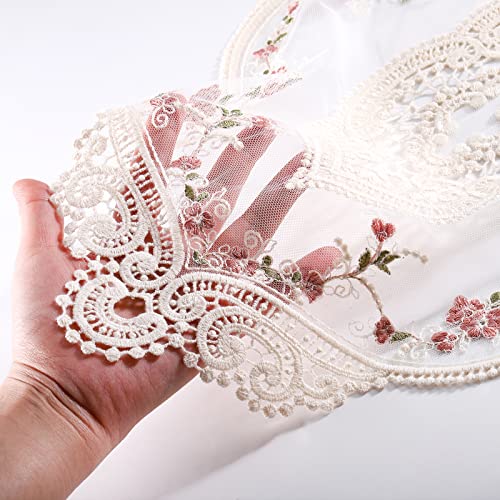 Avla 6 Pack Lace Placemats, Retro French Style Cup Mat, Embroidered Dinning Table Place Mats, Fashionable Flower Vintage Crochet Lunchmat Doilies, Hollow Vase Mat For Home Kitchen Wedding Decoration #TOP5