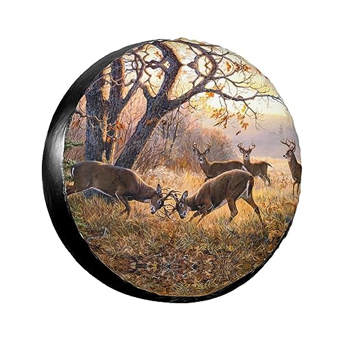 Housse De Roue De Secours Universelle - Motif Sanglier Forêt | Étanche | Pour SUV, Camping-Car