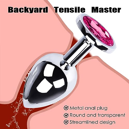 halercay 3 Stücke Klein Medium Groß Metall Analplug Set mit Kristall Diamant Sex Spielzeug,Buttplug Anal Butt Plug,für Frauen Männer Paare Anfanger für Frauen Männer Plug Metall Set (Dunkellila)