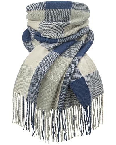 YSense Winter Scarf for Women, Fashion Long Plaid Scarves Warm Big Tartan Blanket Wrap Shawl Ladies Gifts