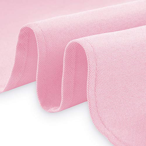 Lann's Linens - 90" X 156" Premium Tablecloth For Wedding/Banquet/Restaurant - Rectangular Polyester Fabric Table Cloth - Pink #TOP2