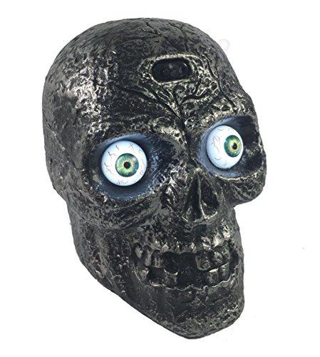 Liberty Imports Sound Activated Skull with Light Up Eyes and Creepy Sounds - Halloween Party Prop Spooky Decoration for Haunted House Indoor Decor
