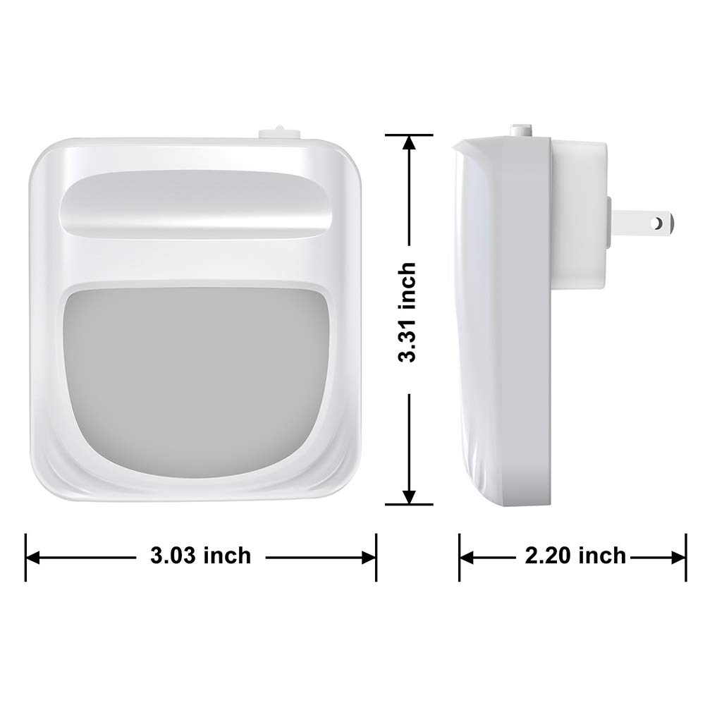La luz del Sensor, Armario de Luz, Luz eléctrica del Enchufe de Pared Plug-In Noche, Sensor automático de luz, Suaves Calientes, Sitio del bebé Baño Cocina Pasillo, 2 Piezas