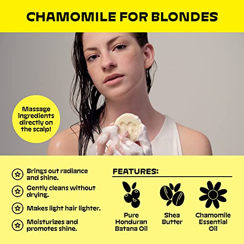 Nole Shampoo Bar Chamomile For Blondes, Solid Shampoo For Moisturizing Split Ends | Sustainable, 100% Plastic Free Packaging, Eco-Friendly | 3 Oz #TOP1