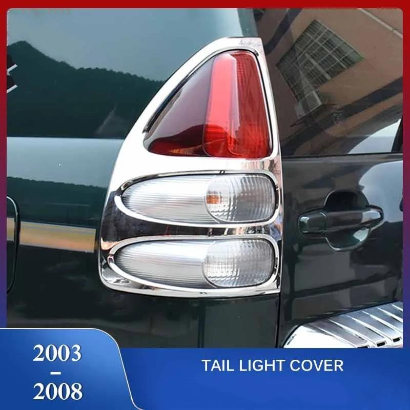 Funda luz trasera cromada para Toyota Prado 120 Land Cruiser Fj120 2003-2008 4