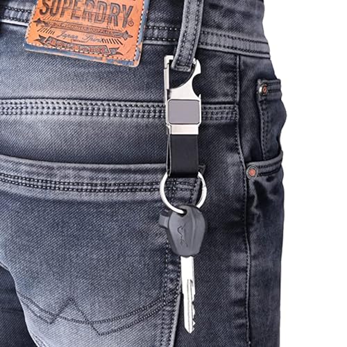 Image of Personalized Keychain with Name, Leather Metal Opener Key chain for Bike Car Office Home Key Holder /Organizer, For Men & Women