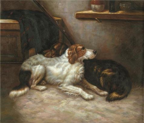 'Two Dogs' Oil Painting, 18x21 Inch / 46x53 Cm ,printed On Perfect Effect Canvas ,this Cheap But Art Decorative Art Decorative Prints On Canvas Is Perfectly Suitalbe For Wall Art Decor And Home Decoration And Gifts