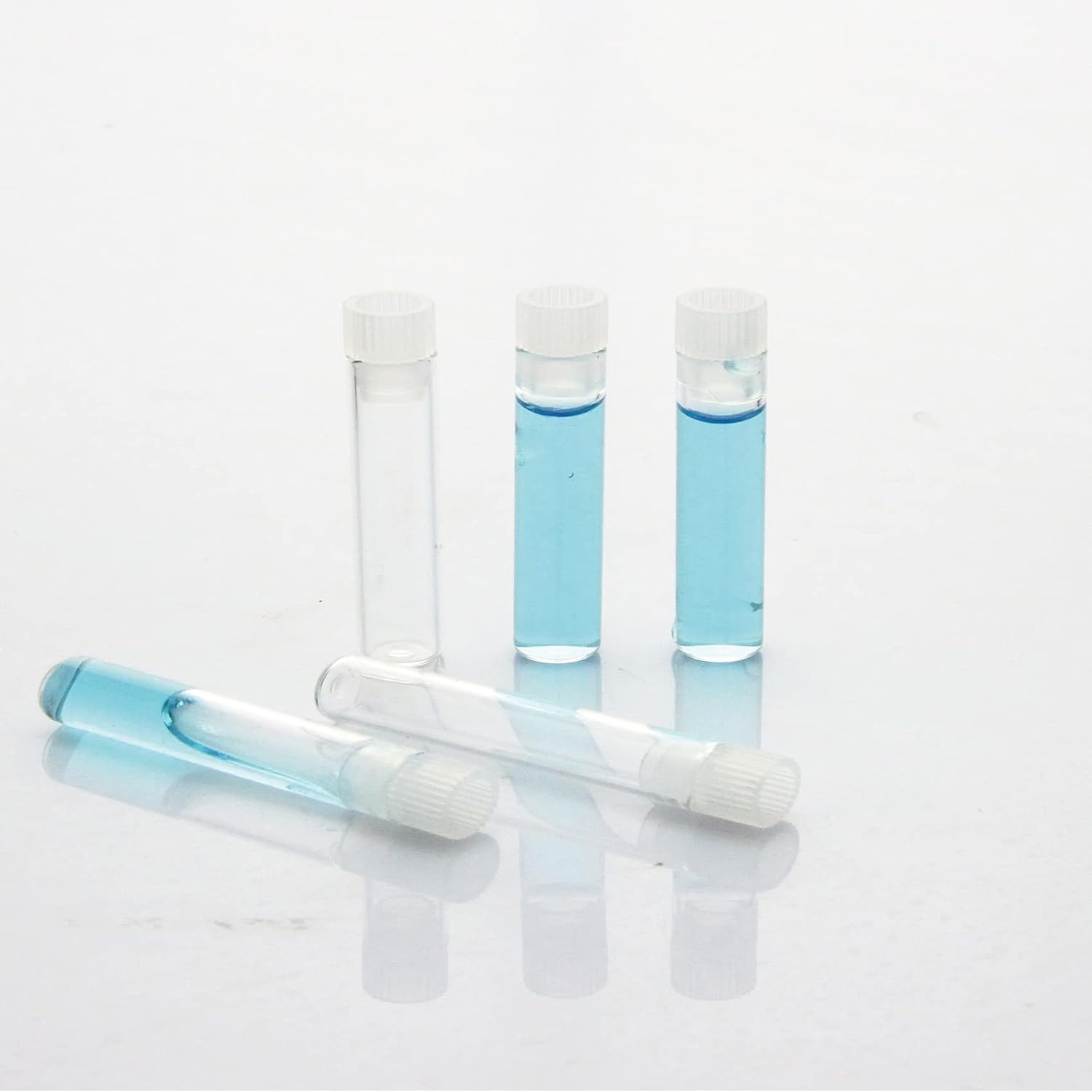 ALWSCI 1 mL Flacons à échantillons Petit Flacon en Verre Vide 8x40mm Base Plate Flacon en Verre Transparent avec Bouchon. 200pcs/pk.