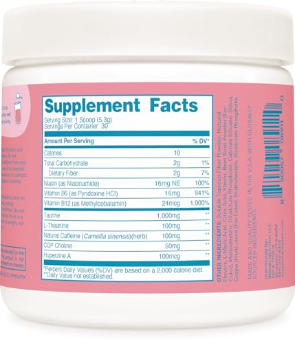 Image of Wellah Perfect Pick-Me-Up (Black Cherry) 30 Servings, Water Enhancer | Energy Boost Drink Mix with Caffeine & L-Theanine