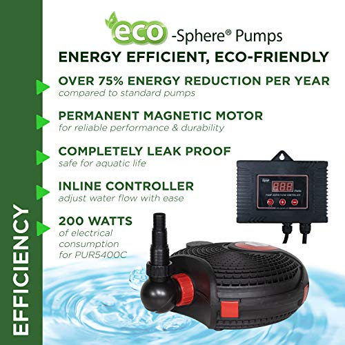 Alpine Corporation Eco-Sphere Energy-Saving 5400Gph Pond Pump With Controller And 33-Ft. Cord #TOP2