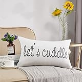 Sunkifover Let's Cuddle Decorative Lumbar Pillow Cover 12 X 20 Inch, Rectangle Throw Pillow Case for...