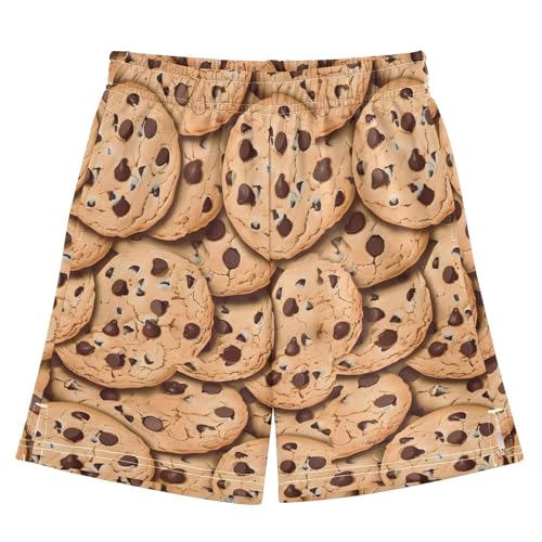 panksolu Chocolate Chip Cookies Boys Shorts Casual Athletic Short Summer Track Shorts 14-15 Y