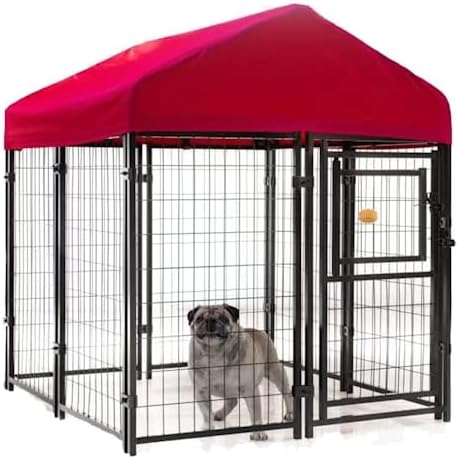 Black Welded Wire Kennel Kit for Dogs, 48" L X 48" W X 52" H