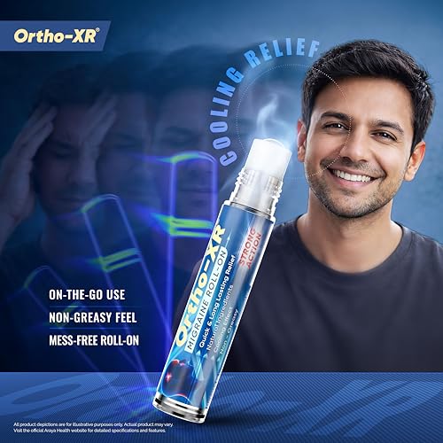 Image of Ortho XR Ayurvedic Migraine Roll-On for Fast & Long-Lasting Relief from Migraine, Headache & Sinus Pain | Strong Cooling Formula | Best for Friends & Family - (Pack of 4)