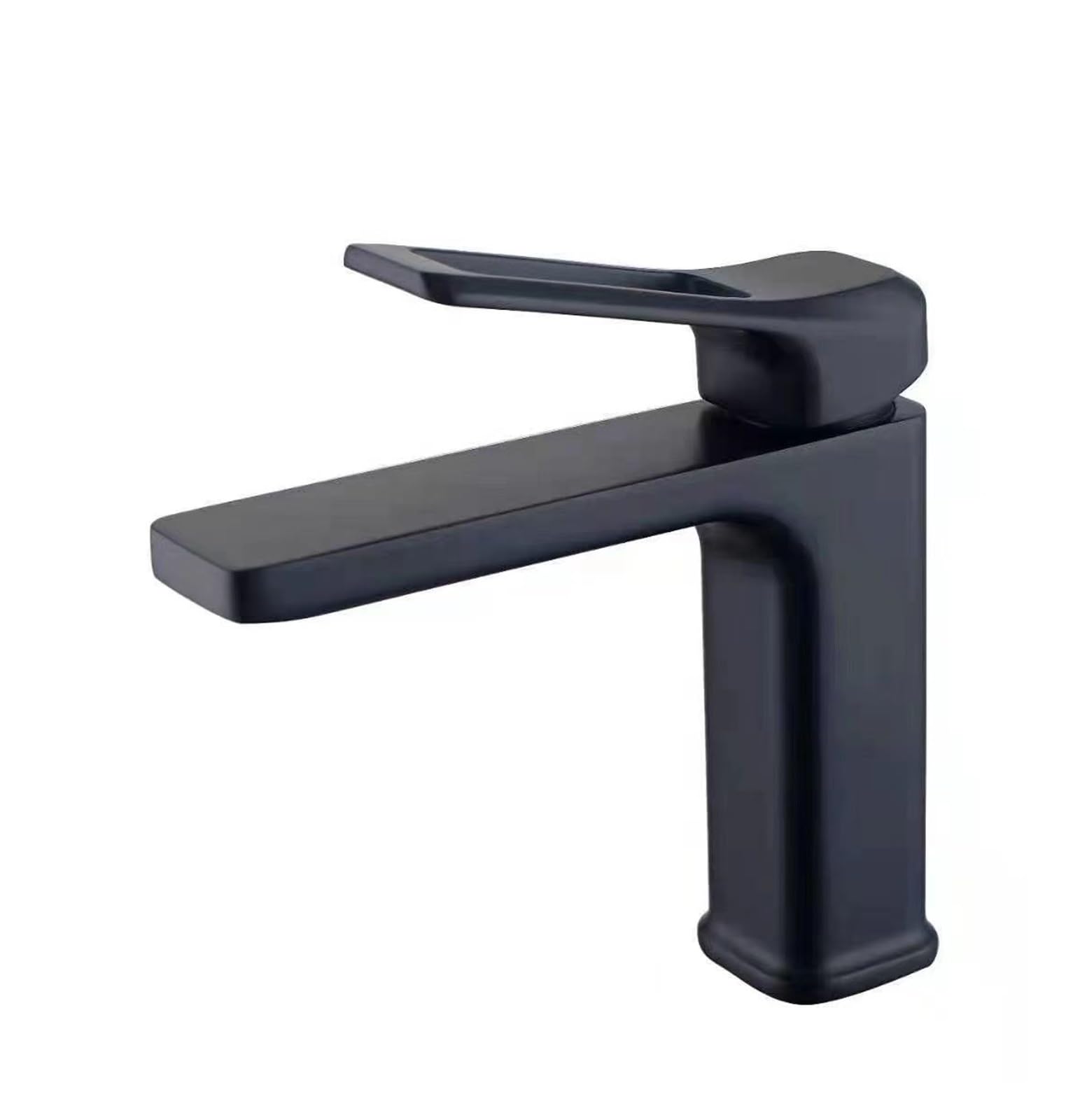 Robinet de lavabo noir octogonal mitigeur eau chaude et froide pour salle de bains