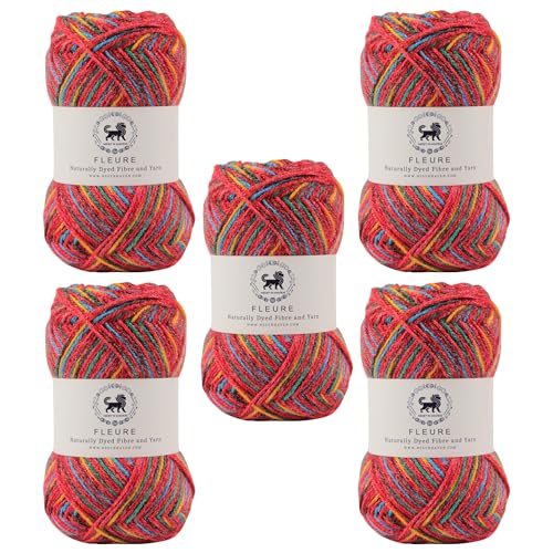 Image of Nestnhaven Acrowools Fleure Hand Knitting and Crochet Yarn. Pack of 1 Ball - 100gms. Shade no - NNHF (Multicolor20) | (500 Gm)