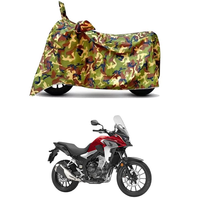Image of Waterproof 100% PVC Coated Full Bike Scooty Two Wheeler Body Cover Compatible for Honda CB500X /UV-Rays /Heat Protection /Birds Dropping /Scratchproof /Dust Proof /All Varients[6X6 Jungle Print]