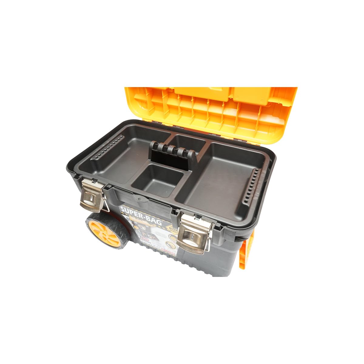 Cassetta Portautensili Trolley con Ruote 652x400x420 mm | Cassetta portautensili trolley con ruote e maniglia, ampio spazio per utensili da officina cantiere e manutenzione.