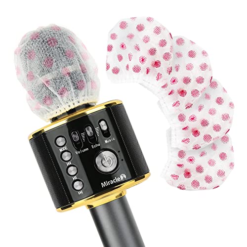 100 Pcs (50 Pack) Microphone Covers - Disposable Non-Woven, Individually Wrapped - Clean and No-Odor Handheld Protective Karaoke Mic Windscreen & Pop Filters Covers For Sanitary, Recording