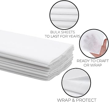 Premium White Gift Tissue Paper 20 X 20 100 Sheet 2 Pack (200 Sheets Total)