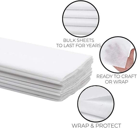 Premium White Gift Tissue Paper 20 X 20 100 Sheet 2 Pack (200 Sheets Total)