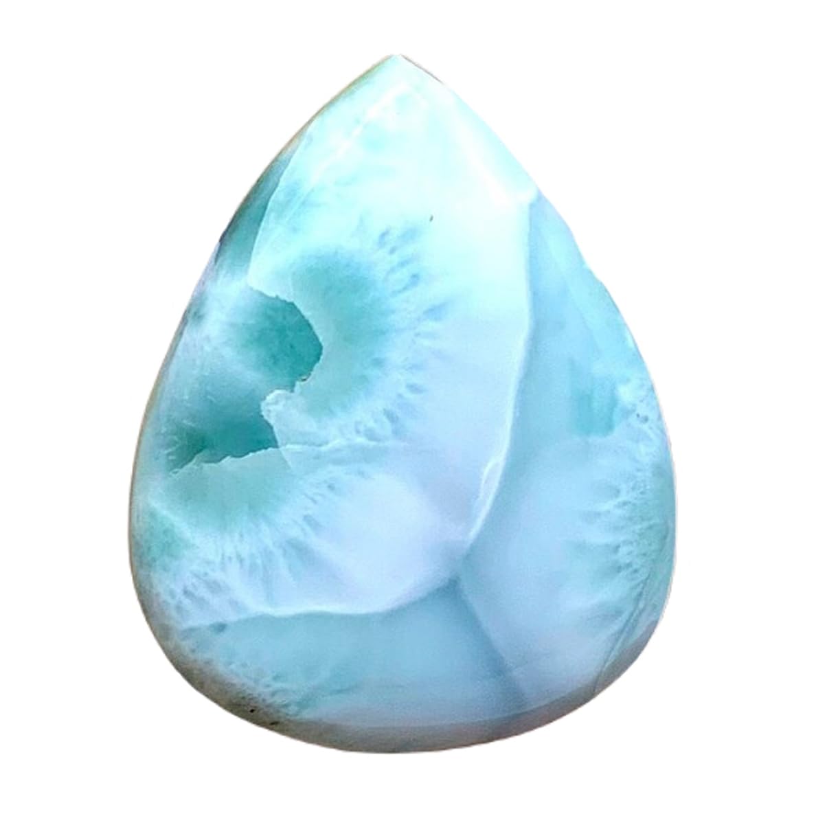 Pierre larimar naturelle 31x24mm cabochon poire pour création bague et pendentif diy - 6