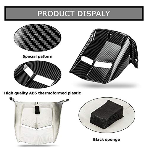 Image of Motorcycle Rear Mudguard - Mudguard Tire Hugger Dashboard Dirtboard Catch Bumper Frame Water Shield Splash Dirt Mud Guard Apron Flares Cover Trim for YZF R6 600 2006-2024, Carbon Fiber Color | motorcycle splash guard rear wheel fender replacement, short version, premium abs plastic