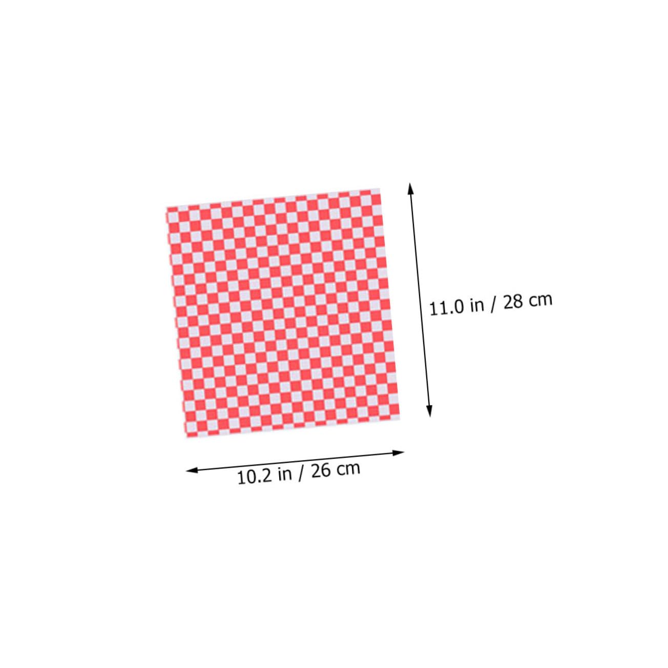 COLLBATH 200 Sheets Plaid Greaseproof Paper Sheets Food Wrapping Paper for Fried Sandwich Easy to Use