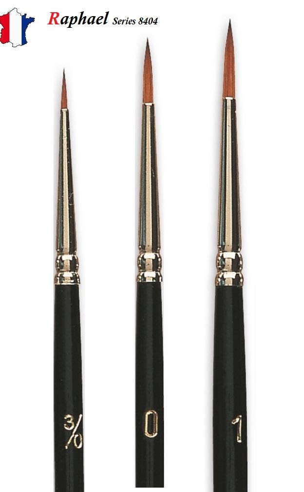 Papier Maché Series 8404,kolinsky Rouge Sable Pinceau,Set 5 Pcs,Taille 5/0, 3/0, 0/2, 0,1 (Raphael France) Et Da Vinci 1570 - Espace Beaux Arts Pinceau Raphael