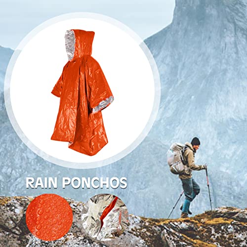 Couchage Survie, Couverture Imperméable Équipement Survie Et Équipement pour Activités Plein Air, Camping, Randonnée en Polyéthylène (PE) Orange – Image 6