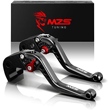 MZS Black Motorcycle Brake Clutch Levers Short Adjustable CNC Compatible with MT07 FZ07 14-24 / FJ09 FZ09 MT09 15-20 / Tenere 700 19-24 / XSR700 16-26 / XSR900 16-21