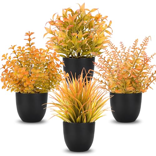 Der Rose 4-Pack Artificial Plants - Faux Black Bath Decor