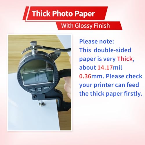 Elygrap Thick Double Sides Thick Glossy Photo Paper 80LB 8.5x11 inches Heavyweight Cardstock Printer Paper 300gsm 100Sheets,Compatible Inkjet Printer and Dye Ink