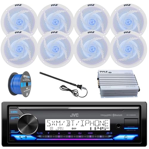 Reproductor Marine Bluetooth USB AUX con 8 bocinas y amplificador 400W