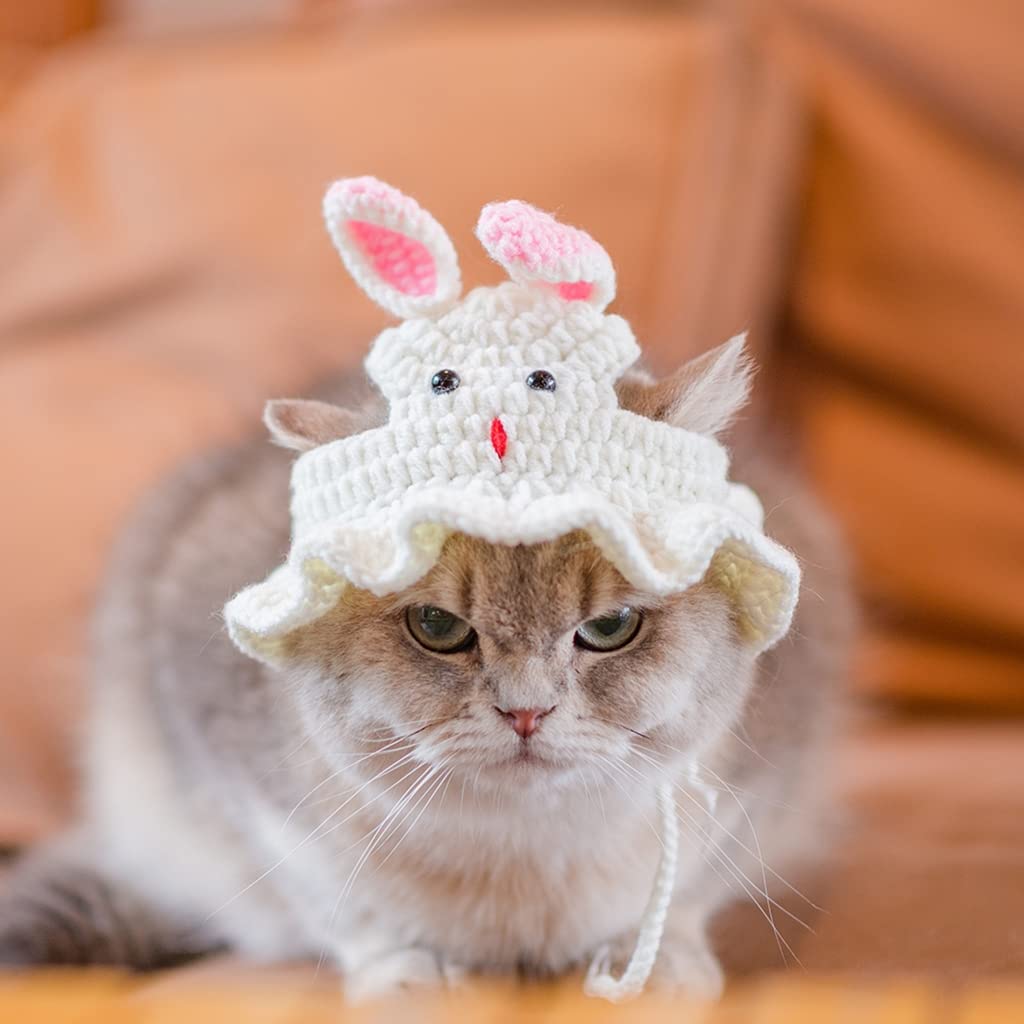 Hoezen Voor Katten,Met Oorgaten Gebreide Muts | Kattenhoed,Voor Winter Verjaardag Feest Cosplay Halloween Oud En Nieuw Puppy Kitten Chihuahua Franse