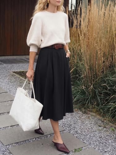 Image of Casly Lamiit A-Line Midi Skirts for Women Business Skirt
