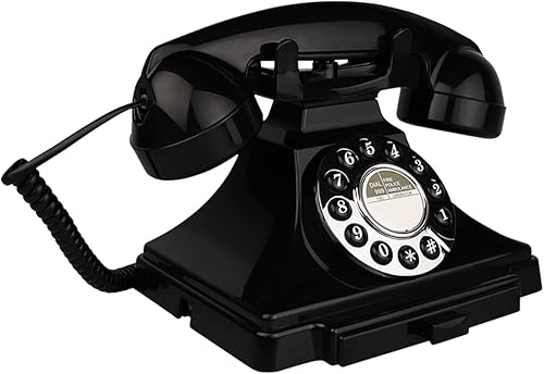 Miniatura 8 de Teléfono vintage con cable, teléfonos fijos retro para el hogar, teléfono de trabajo antiguo de una sola línea con timbre fuerte para personas