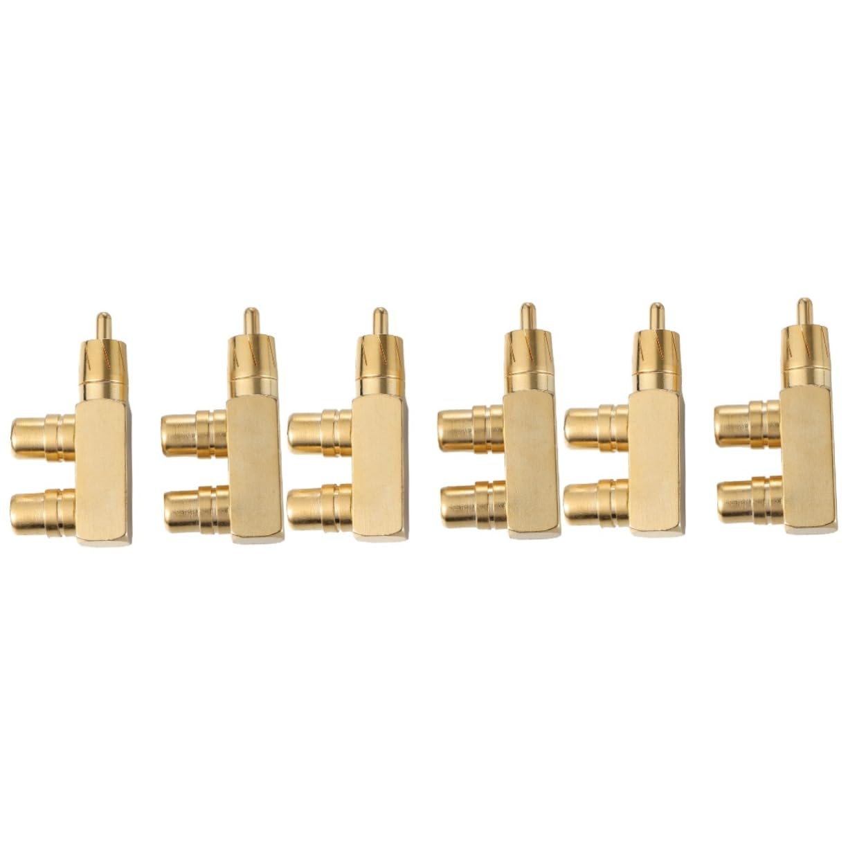 Mikikit 6pezzi Adattatore Audio Splitter Placcato Con Angolo Di Gradi Connettore Audio Per Tv Amplificatori Per Subwoofer
