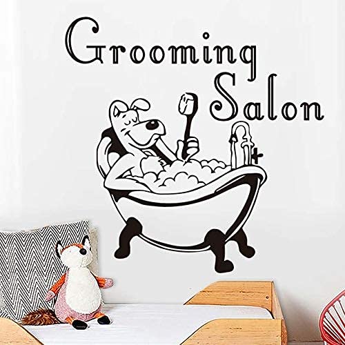 Pegatinas de pared personalizadas para el aseo de mascotas, pegatinas de pared para el baño, adecuadas para la decoración del dormitorio y el estudio, 59 x 59 cm