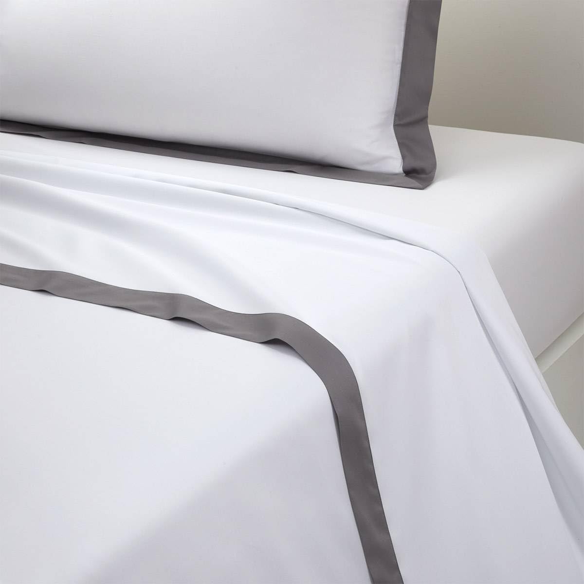 Yves Delorme Linea Platine (Platinum Grey) King 114 x 116 in Flat Sheet - Extra Soft and Warm Luxury Sheets, 100% Natural Organic French Bed Linens - Breathable and Durable