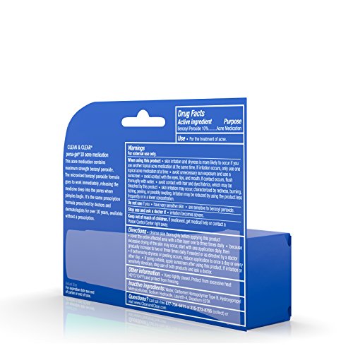 Image of Clean & Clear Persa-Gel 10 Acne Medication Spot Treatment with Maximum Strength 10% Benzoyl Peroxide, Pimple Cream & Acne Gel Medicine for Face Acne with Benzoyl Peroxide Medication, 1 oz (Pack of 6)